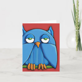Aqua Owl red Note Kaart