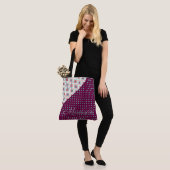 Aqua Paars Aztec Stippen Trendy Girly Name Monogra Tote Bag (Op model)