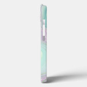 Aqua Paars Crystal Marble Iridescent Agate Case-Mate iPhone Case (Achterkant / Links)