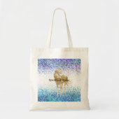 Aqua Paars Glitter Sparkle Gold Unicorn Tote Bag (Voorkant)