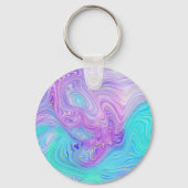 Aqua Paarse Abstract Sleutelhanger (Voorkant)