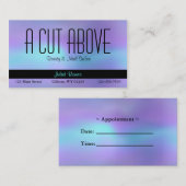 Aqua Paarse Abstracte Beauty Salon Afsprakenkaartje (Voorkant / Achterkant)
