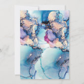 Aqua Paarse Gouden Bachelorette Uitnodiging (Achterkant)