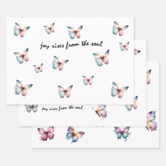 Aqua Paarse Joy komt uit de Soul Butterfly Inpakpapier Vel (Set)