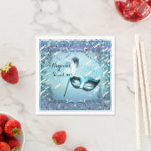 Aqua & Paarse Masquerade Masker Elegant Ball Party Servet (Insitu)