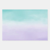Aqua Paarse Ombre Waterverf Leopard Print Inpakpapier Vel (Voorkant 2)