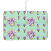 Aqua Paarse Pansy bloemenwagen Luchtverfrisser (Achterkant)