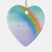 Aqua Paarse Rainbow Inspirerend Love Dream Hope Keramisch Ornament (Rechts)