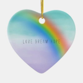 Aqua Paarse Rainbow Inspirerend Love Dream Hope Keramisch Ornament