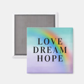 Aqua Paarse Rainbow Inspirerend Love Dream Hope Magneet (Voorkant / Achterkant)