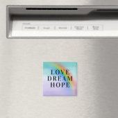 Aqua Paarse Rainbow Inspirerend Love Dream Hope Magneet (Insitu (Vaatwasser))