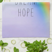 Aqua Paarse Rainbow Inspirerend Love Dream Hope Theedoek (Gevouwen)
