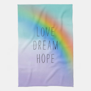 Aqua Paarse Rainbow Inspirerend Love Dream Hope Theedoek