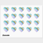 Aqua Paarse Regenboog Inspirerend ombre waterverf Hart Sticker (Vel)