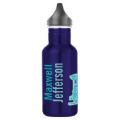Aqua paarse trein kinder volle naam drink fles (Links)