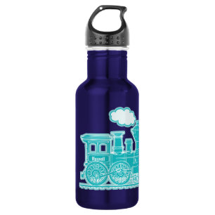 Aqua paarse trein kinder volle naam drink fles