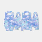 Aqua Paarse witte eenhoorns Bedankdoosjes (Uitgevouwen)