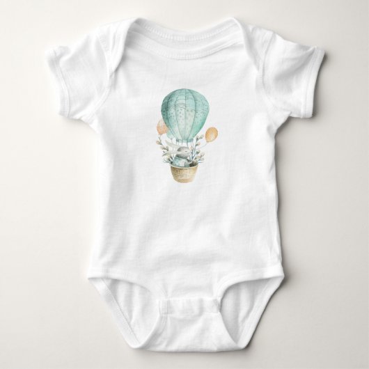 Aqua Paashaas in hete luchtballon Romper (Voorkant)