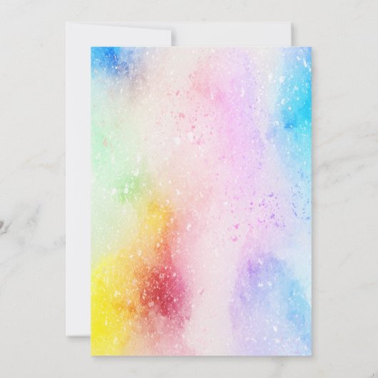 Aqua Paint Foto Afstudeerfeest Uitnodiging (Achterkant)