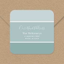 Aqua Paint Swatch Nieuw adres Vierkante Sticker