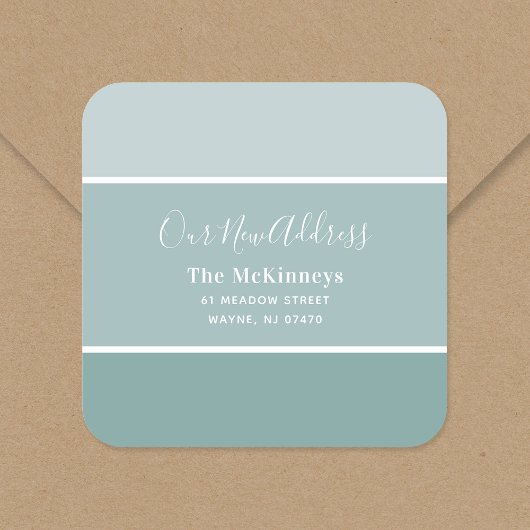 Aqua Paint Swatch Nieuw adres Vierkante Sticker