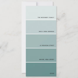 Aqua Paint Swatch Nieuwe adresaankondiging Kaart