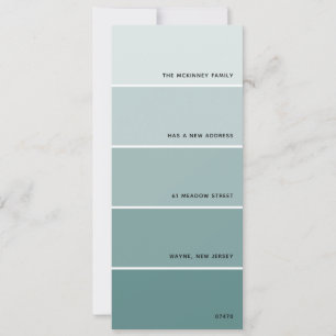 Aqua Paint Swatch Nieuwe adresaankondiging Kaart