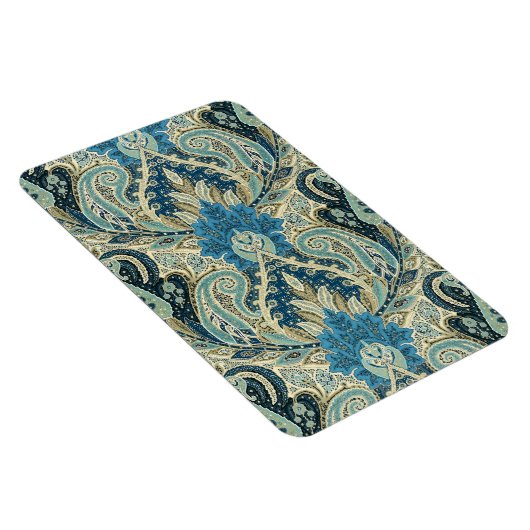 Aqua Paisley Fine  Floral Pattern Magneet (Rechterzijde)