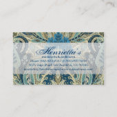 Aqua Paisley Fine Floral Pattern Visitekaartje (Achterkant)