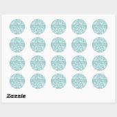 Aqua Paisley Hartelijk dank Ronde Sticker (Vel)