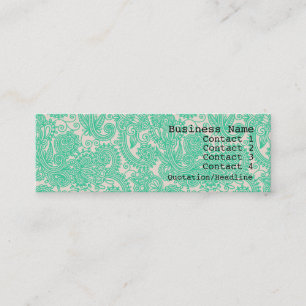 Aqua Paisley Pattern Modern Skinny Visitekaartje