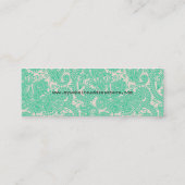 Aqua Paisley Pattern Modern Skinny Visitekaartje (Achterkant)