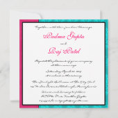 Aqua Paisley Peacock Indian Wedding Invitation Kaart (Achterkant)