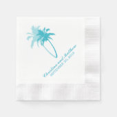 Aqua Palm Trees Beach Wedding Servetten (Voorkant)