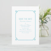 Aqua Paradijs Deco Chic Save the Date Uitnodiging (Staand voorkant)