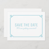 Aqua Paradise Deco Chic Save the Date Briefkaart (Voorkant / Achterkant)