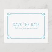 Aqua Paradise Deco Chic Save the Date Briefkaart (Voorkant)