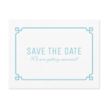 Aqua Paradise Deco Chic Save the Date Briefkaart