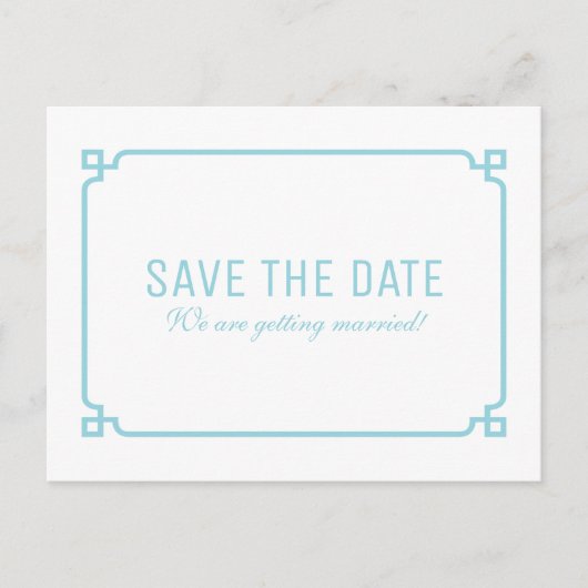 Aqua Paradise Deco Chic Save the Date Briefkaart (Voorkant)