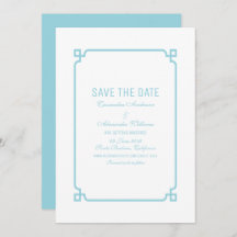Aqua Paradise Deco Chic Save the Date Invite