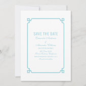 Aqua Paradise Deco Chic Save the Date Uitnodiging (Voorkant)