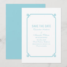 Aqua Paradise Deco Chic Save the Date Uitnodiging
