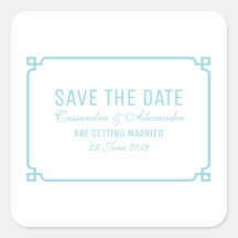 Aqua Paradise Deco Chic Save the Date