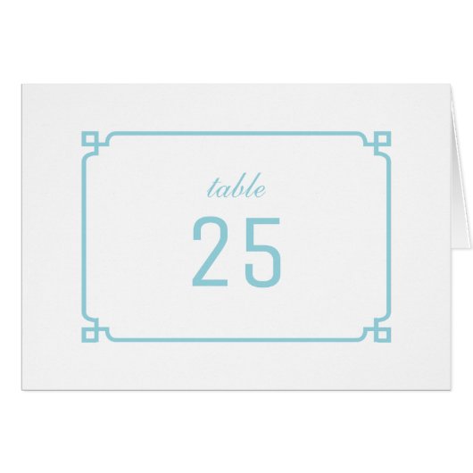 Aqua Paradise Deco Chic Table Number (Voorkant Horizontaal)