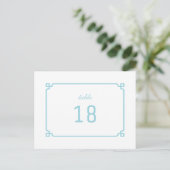 Aqua Paradise Deco Chic Table Number Briefkaart (Staand voorkant)