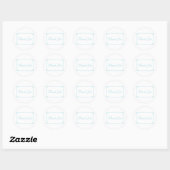 Aqua Paradise Deco Chic Wedding Bedankt Ronde Sticker (Vel)