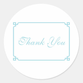 Aqua Paradise Deco Chic Wedding Bedankt Ronde Sticker