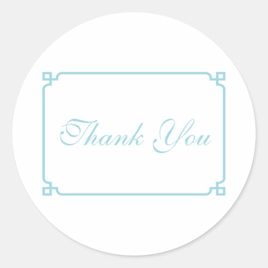 Aqua Paradise Deco Chic Wedding Bedankt Ronde Sticker (Voorkant)