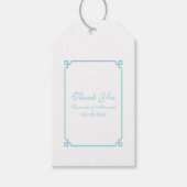 Aqua Paradise Deco Chic Wedding Cadeaulabel (Voorkant)