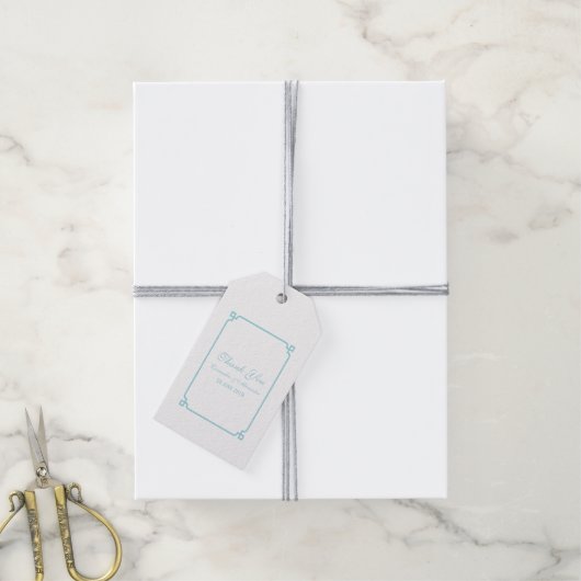 Aqua Paradise Deco Chic Wedding Cadeaulabel (Met Touw)